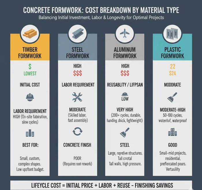 Concrete Formwork Pricing Per M² Guide 2 Cost Breakdown by Formwork Material