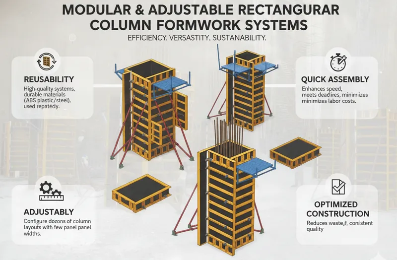 Modular formwork for concrete columns 