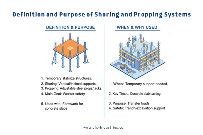 Shoring and Propping Systems infographic