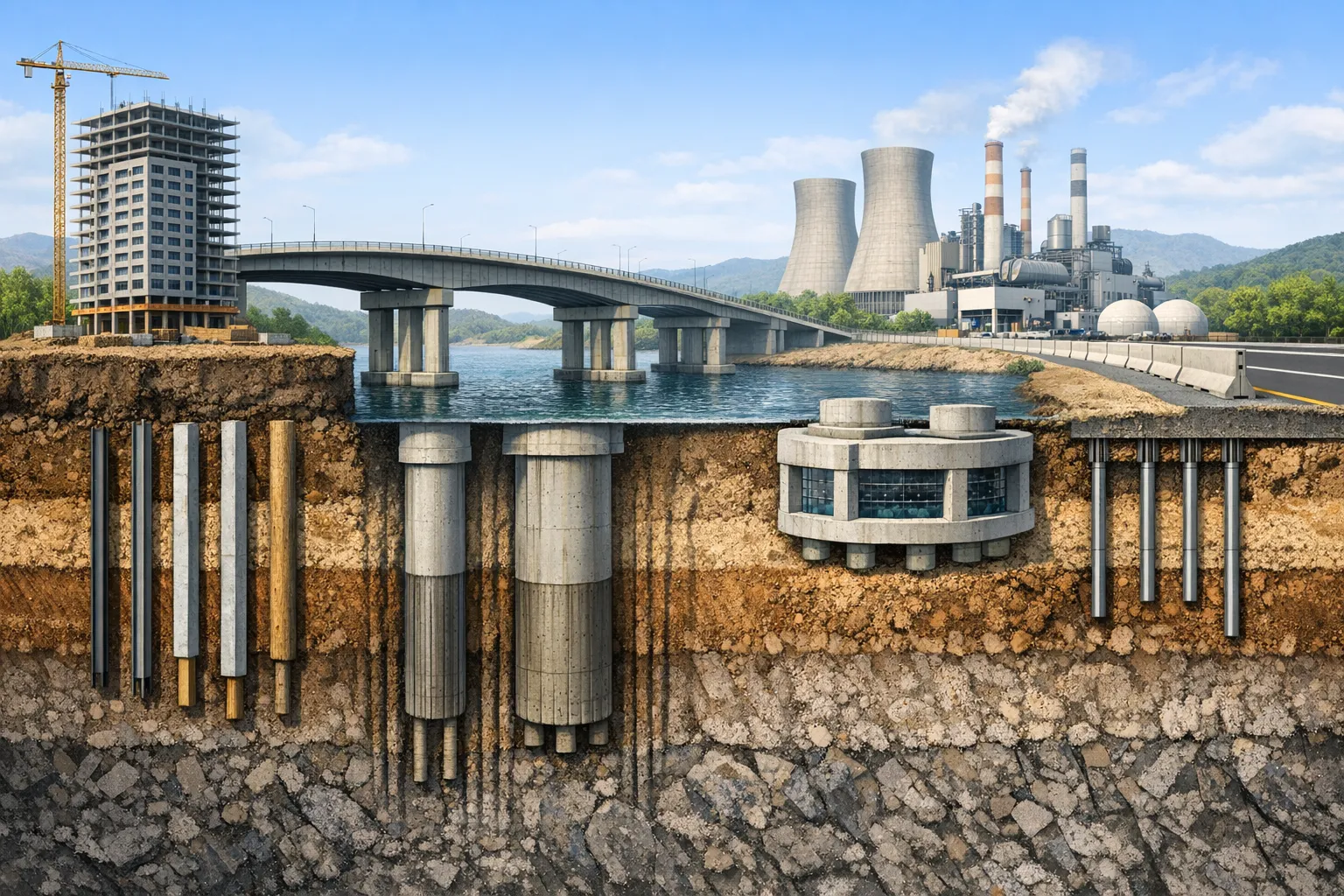 Foundation Types in Construction 4 Deep Foundations Structural Solutions for Weak Soil and Heavy Loads