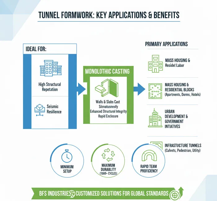 Applications of Tunnel Formwork Systems