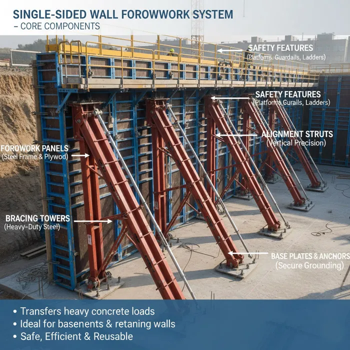 Core Components of Single-Sided Wall Formwork Systems